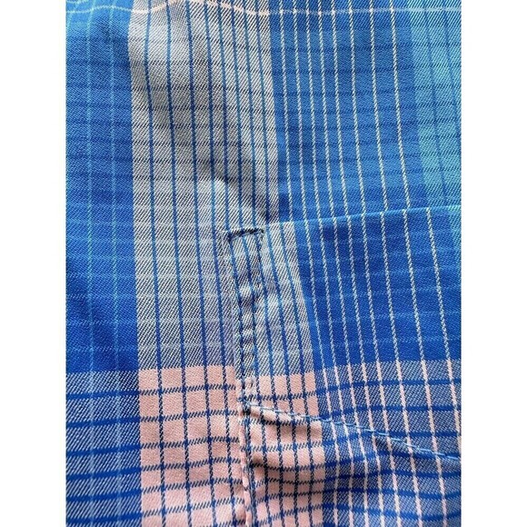 Club Room Mens Kevin Classic-Fit Plaid Button Down Shirt Hyper Blue Size 2XL - Picture 4 of 5